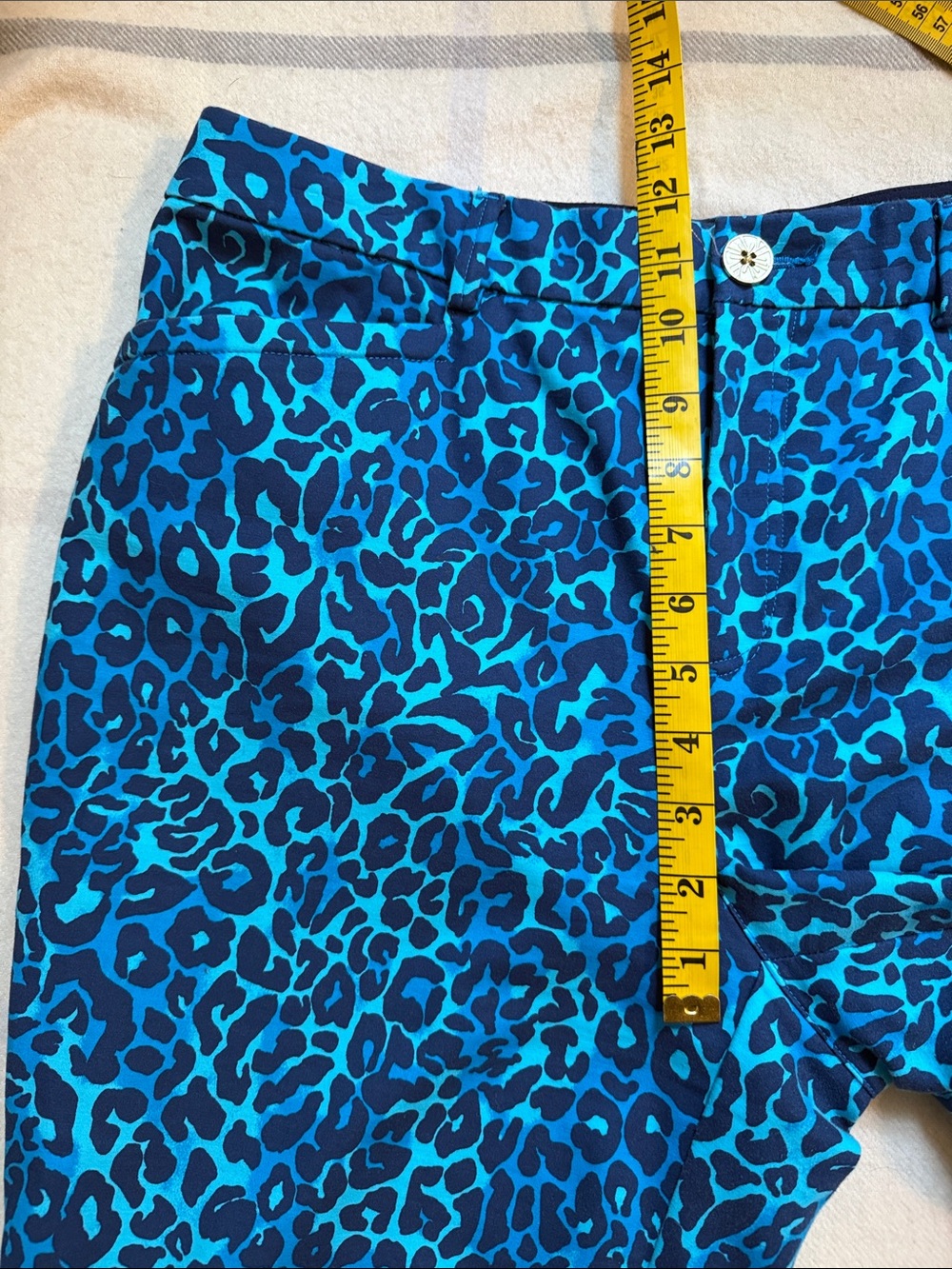 Lilly Pulitzer Vibrant Blue Leopard Print Pants - Picture 9 of 13